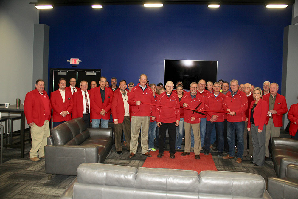 Ogden Telephone Company staff at ribbon cutting ceremony